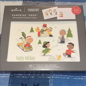 {Peanuts x Hallmark} ‘Happy Holidays’ Festive Holiday Cards, Red & Green Accents
